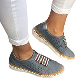Leather Loafers Shoes Women Slip-On
