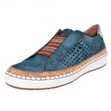 Leather Loafers Shoes Women Slip-On