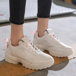 Weweya New Platform Chunky Sneakers Women White Shoes